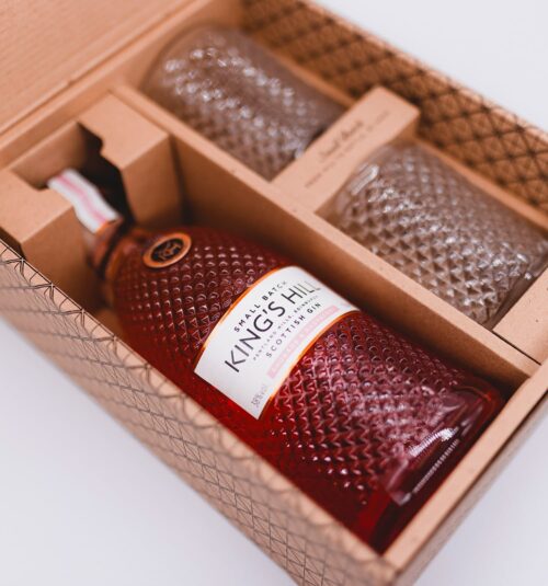 King’s Rhubarb & Raspberry Hill Gin 70cl gift set